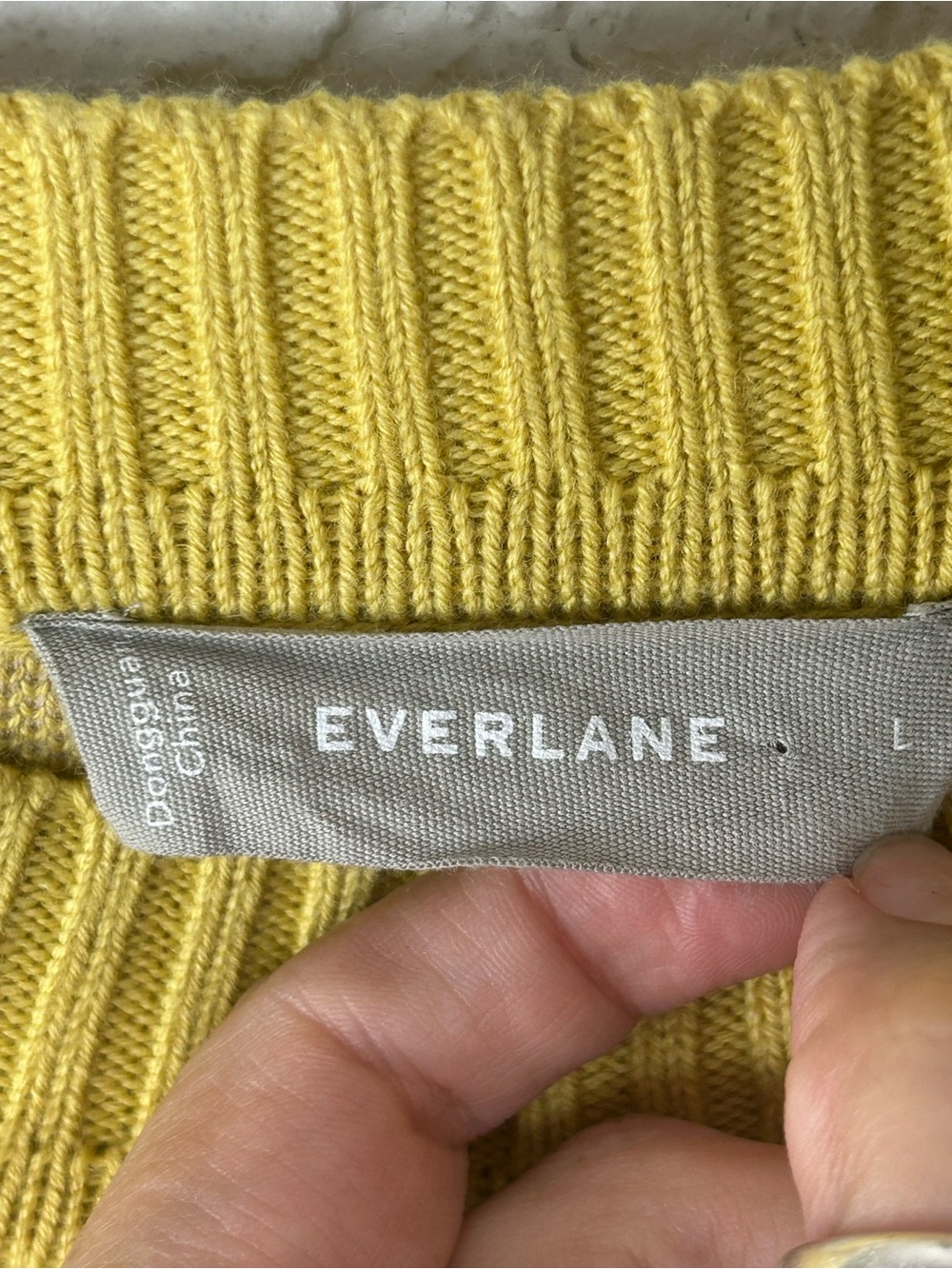 EVERLANE Floral Cotton Merino Wool Crew Neck Puff Sleeve Sweater Size L - Picture 3 of 10